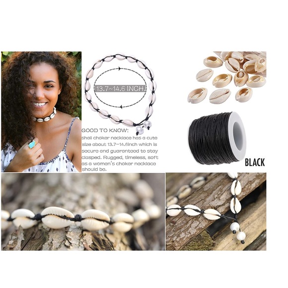 Natural Shell Choker Necklace Adjustable - Picture 7 of 7